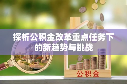 桃江探析公积金改革重点任务下的新趋势与挑战