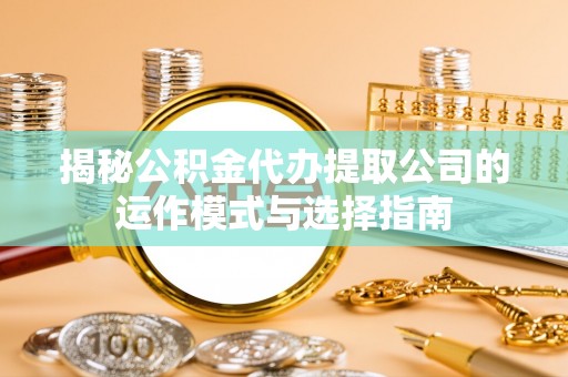 桃江揭秘公积金代办提取公司的运作模式与选择指南