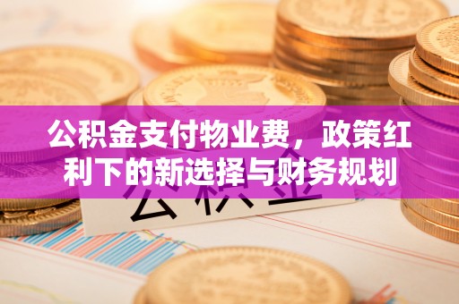 桃江公积金支付物业费，政策红利下的新选择与财务规划
