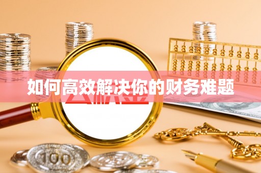 桃江如何高效解决你的财务难题