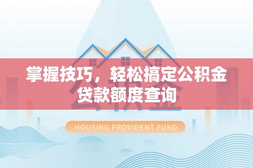 桃江掌握技巧，轻松搞定公积金贷款额度查询