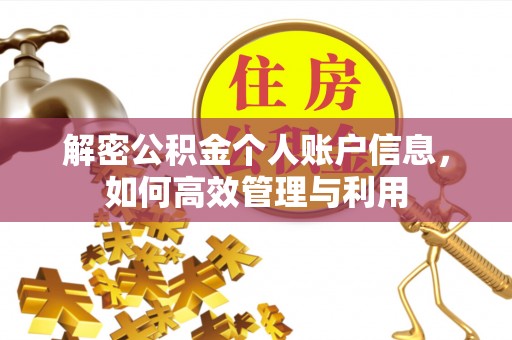 桃江解密公积金个人账户信息，如何高效管理与利用