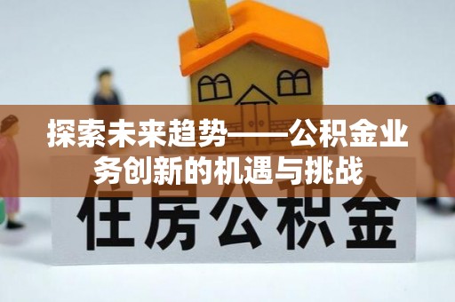 桃江探索未来趋势——公积金业务创新的机遇与挑战