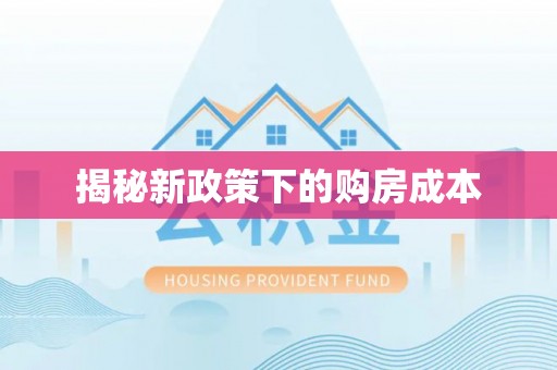 桃江揭秘新政策下的购房成本
