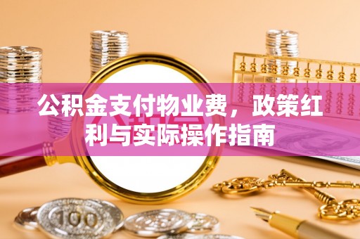 桃江公积金支付物业费，政策红利与实际操作指南