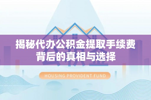 桃江揭秘代办公积金提取手续费背后的真相与选择