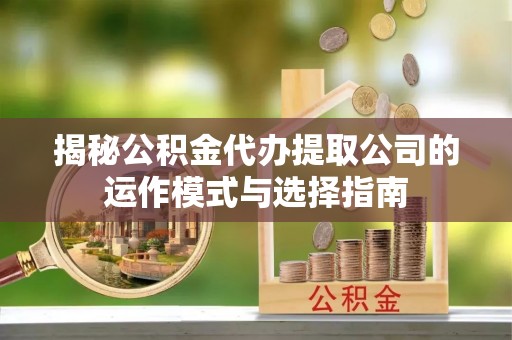 桃江揭秘公积金代办提取公司的运作模式与选择指南