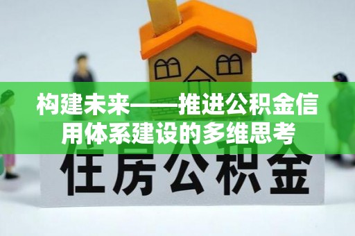 桃江构建未来——推进公积金信用体系建设的多维思考