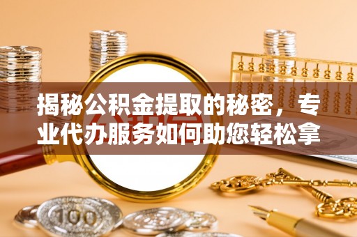 桃江揭秘公积金提取的秘密，专业代办服务如何助您轻松拿钱